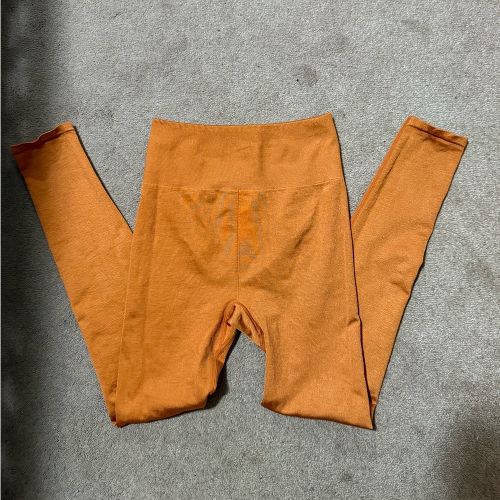 Fabletics metallic Burnt Orange Leggings